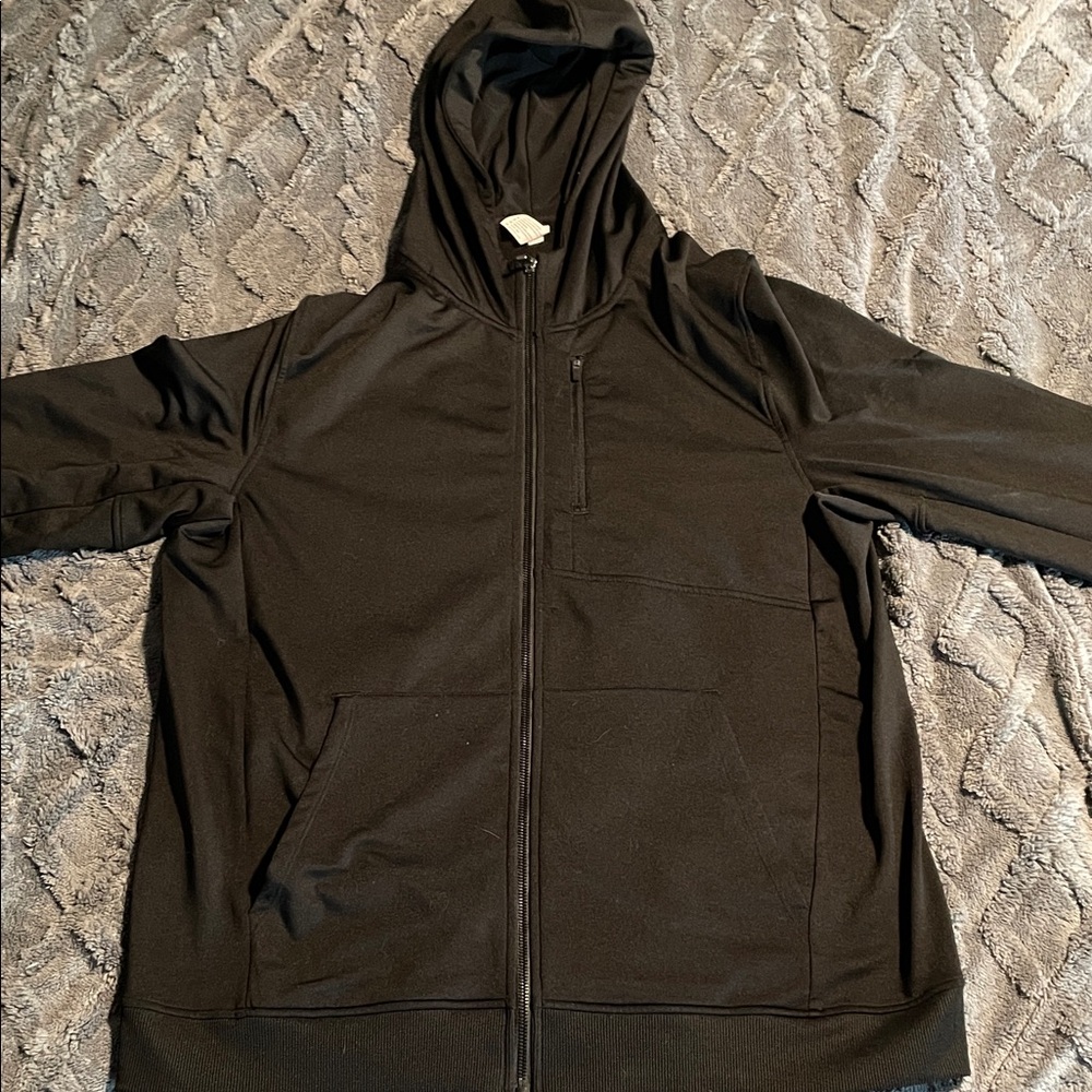 90 Degree by Reflex Men's Black Zip-Up Hooded Jacket